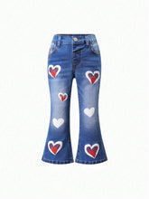 Cute Girl Tie-Dye Funny Patterned Multicolor Print Basic Casual Outdoor School Spirit Flare Jeans